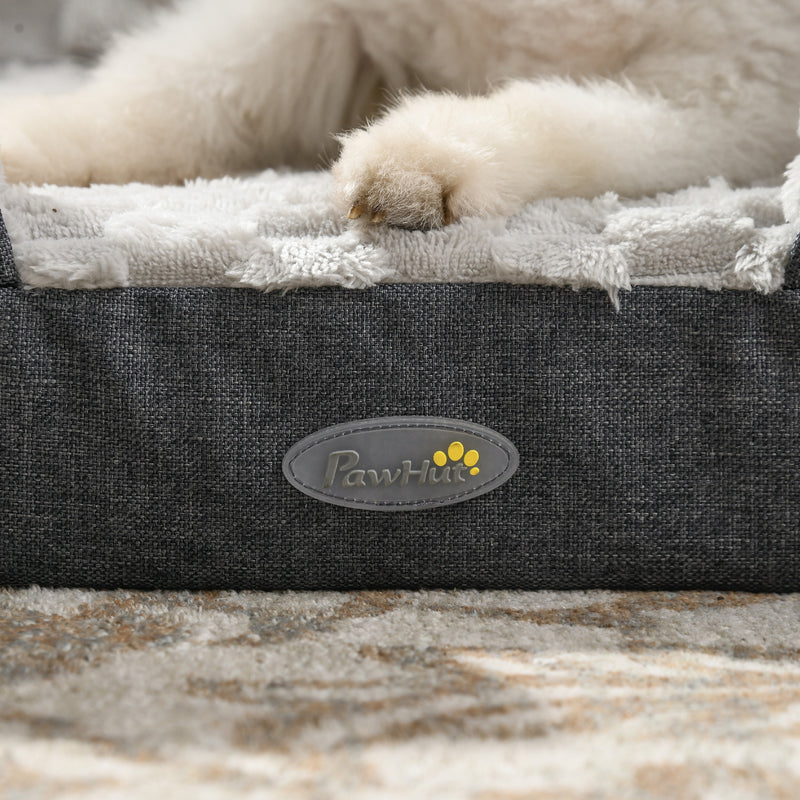 Large Calming Dog Bed with Removable Washable Cover and Anti Slip Base Charcoal Grey