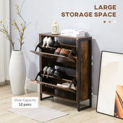 Wood Shoe Storage Cabinet With Two Doors Fits Up To 12 Pairs Ideal For Hallways Oak