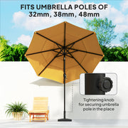 Black 15kg HDPE Garden Parasol Base with Cut-Out Design for Deck and Poolside by Outsunny