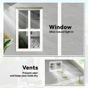 6 x 6ft Garden Storage Shed With Floor Window and Lockable Door for Outdoor Tools Grey