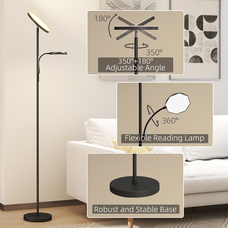 Black Mother and Child Floor Lamp With Remote Control And Adjustable Brightness Settings AOSOM
