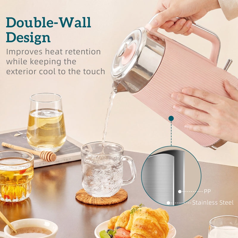 Kettle and Toaster Set for Fast Family Breakfasts and Tea Breaks Pink AOSOM