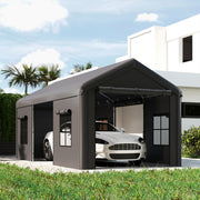 Carport with Full Weather Protection for Cars and Outdoor Storage 3 x 6 m Dark Grey Outsunny