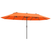 Orange 4.6m Double Sided Garden Parasol UV Protection Outdoor Shade by Outsunny