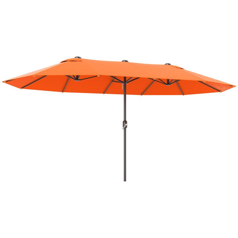 Orange 4.6m Double Sided Garden Parasol UV Protection Outdoor Shade by Outsunny