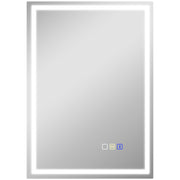 Silver LED Bathroom Mirror 50 x 70 cm with Bluetooth and Anti-Fog Function