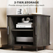 Bedside Table Sliding Door Grey - detail 3
