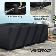 Black Waterproof Rattan Sofa Set Cover 600D Oxford Fabric UV Protection by Outsunny