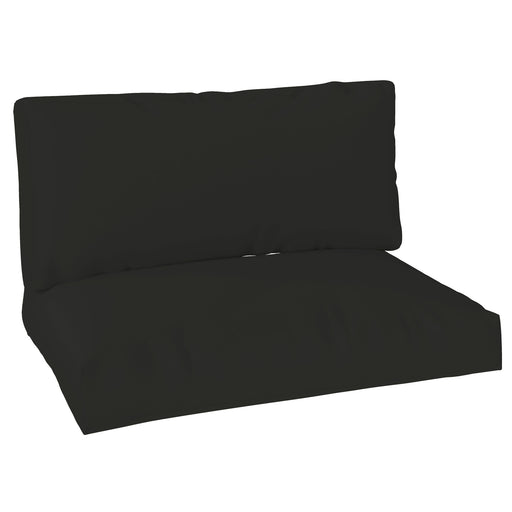Black 2 Seater Pallet Furniture Cushions 20 cm Thick UPF20+ Fabric by Outsunny