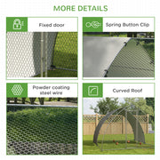 Large Outdoor Chicken Coop with Weatherproof Cover for 8 to 12 Hens Ducks or Rabbits Silver Tone