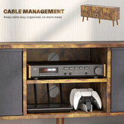 Rustic Brown TV Cabinet Stand for TVs up to 50 Inches with Foldable Drawers by HOMCOM