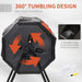 160L Dual Chamber Rotating Garden Composter in Orange by Outsunny