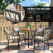 Grey 5 Piece Rattan Patio Dining Set With Cushions And Glass Tabletop By Outsunny