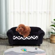 Small Pet Sofa Bed with Soft Cushion and Removable Cover for Dogs and Cats Black