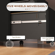 Steel Mobile Filing Cabinet 3 Drawers with Lock and Wheels Fits A4 and Legal, Black