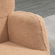 Wingback Rocking Chair Light Brown Soft Fleece for Relaxing Comfort by HOMCOM