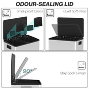 50L Dual Compartment  Recycling Bin For Kitchen With Deodoriser Holders Stainless Steel Silver