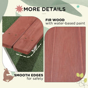 Outsunny Kids Picnic Table, Wooden Table and Bench Set, Kids Garden Furniture for Patio Aged 3-8 Years Old, Brown AOSOM