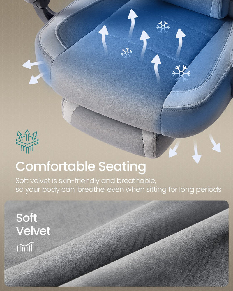 Close-up of soft, breathable grey velvet seat fabric texture