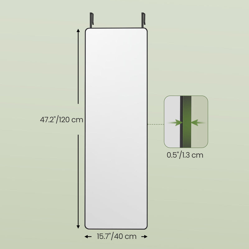 Songmics full-length mirror close-up of hanging hooks