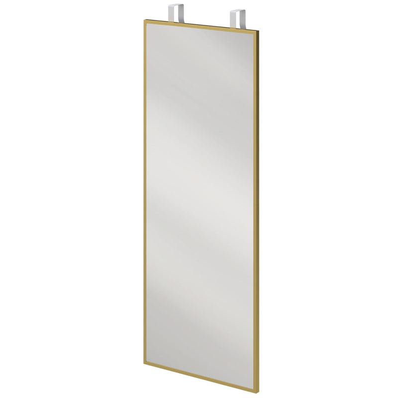 Front view of the slim-framed full length door mirror with hooks fitted