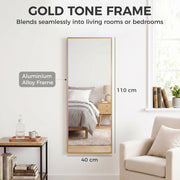 Aluminium alloy frame callout on a mirror mounted above a bedside table and books