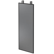 Rectangular over-door full length mirror with two hooks at the top, studio shot
