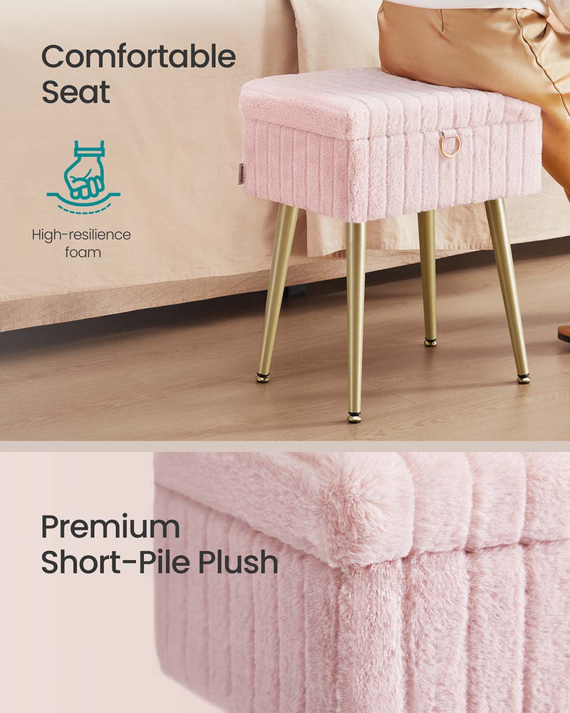 Seat comfort detail with high-resilience foam and a short-pile plush fabric close-up