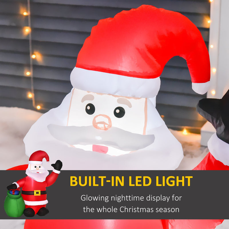 Close-up of the Santa lit face with a built-in LED light panel