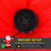 Air blower fan set into red fabric with an instant setup panel