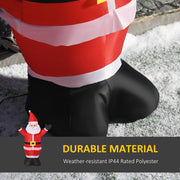 Close-up of the Santa legs and black boots with a durable material panel