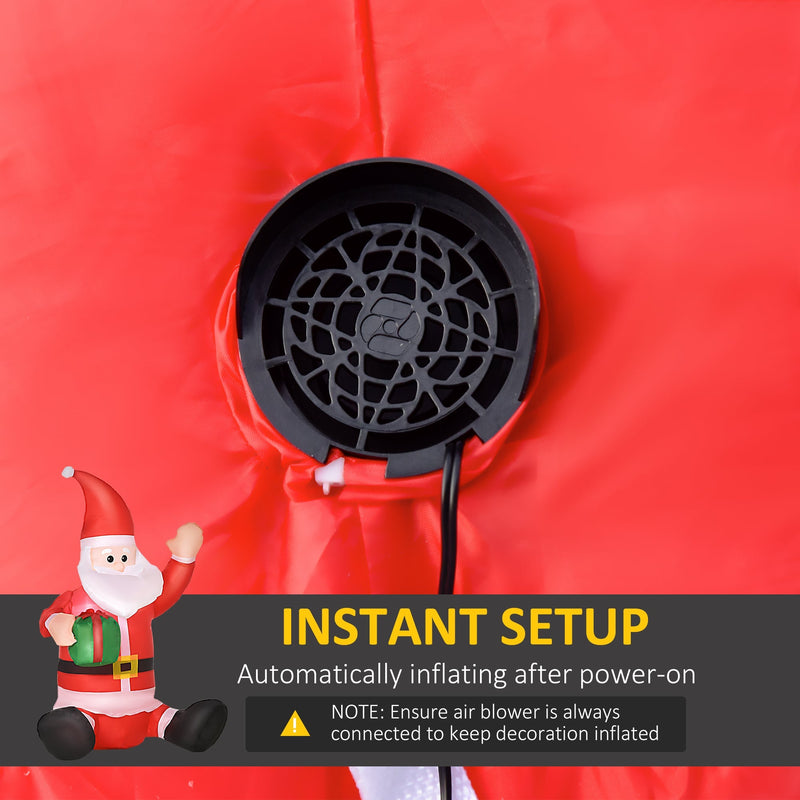 Air blower fan set into red fabric with an instant setup panel