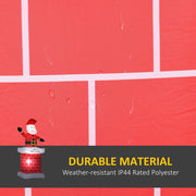Red polyester fabric close-up with durable IP44 material callout