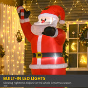 Close-up of the Santa face lit up, with a built-in LED lights panel