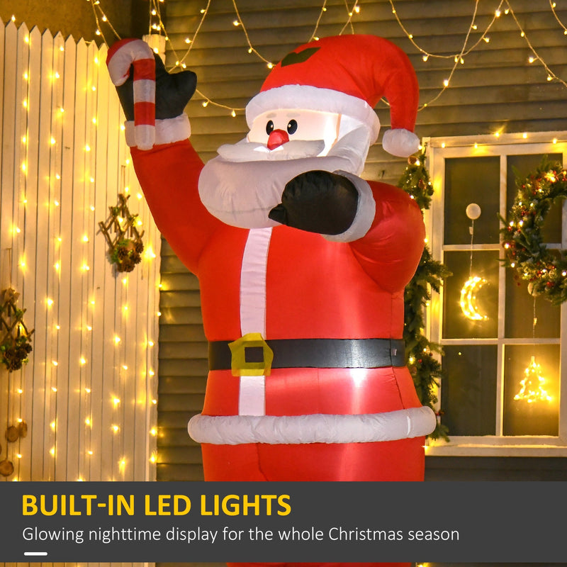 Close-up of the Santa face lit up, with a built-in LED lights panel