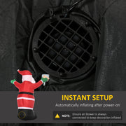 Air blower grille inside the base with automatic inflation callout and power note
