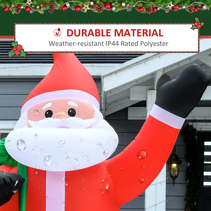 Close-up of the Santa face and beard with water droplets and a weather-resistant IP44 polyester panel