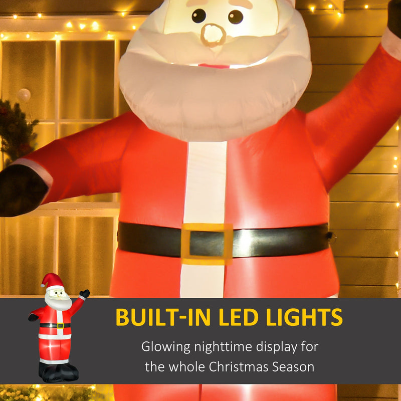 Close-up of the Santa lit face and beard with a built-in LED lights panel