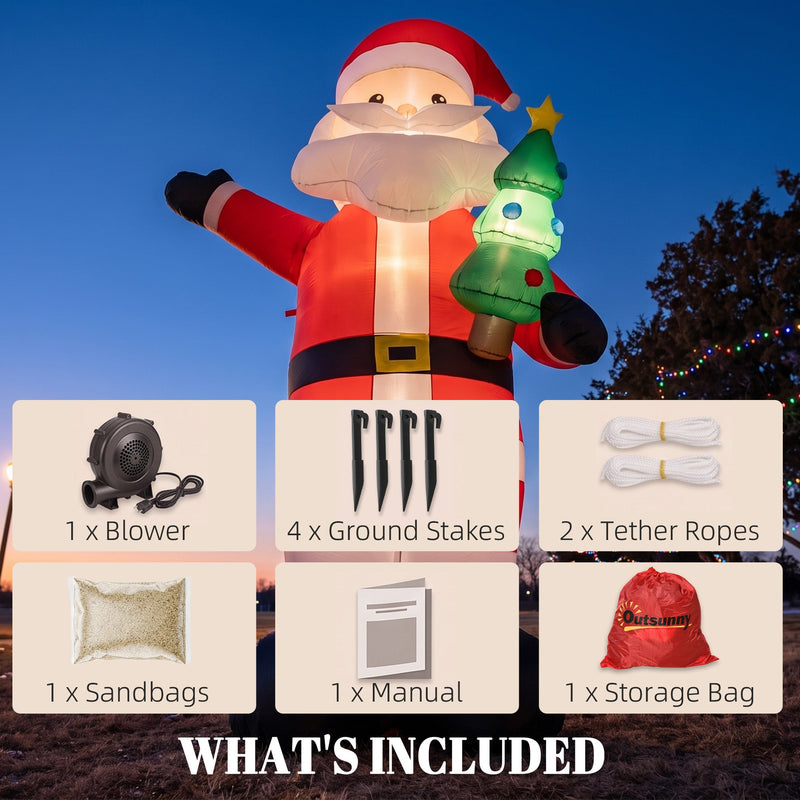 What's included: blower, 4 ground stakes, 2 tether ropes, sandbag, manual and storage bag