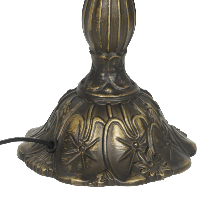 Lamp stem and base on a white background with the power cord at the left