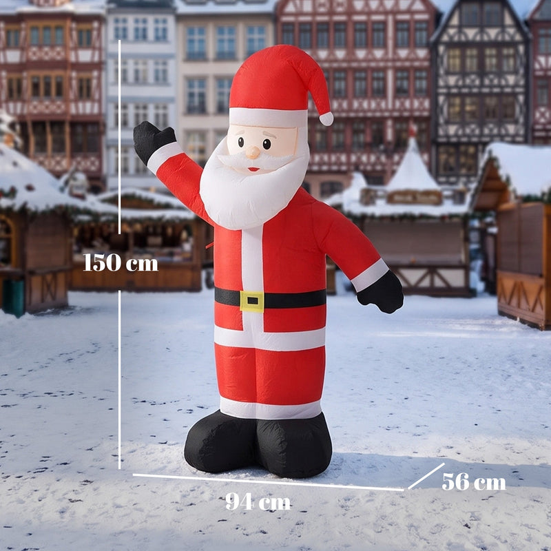 Dimensions of the 5ft Santa: 150 cm high, 94 cm wide and 56 cm deep