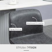 Set of 2 Swivel Bar Stools with Adjustable Height and Footrest for Home Kitchen Dark Grey