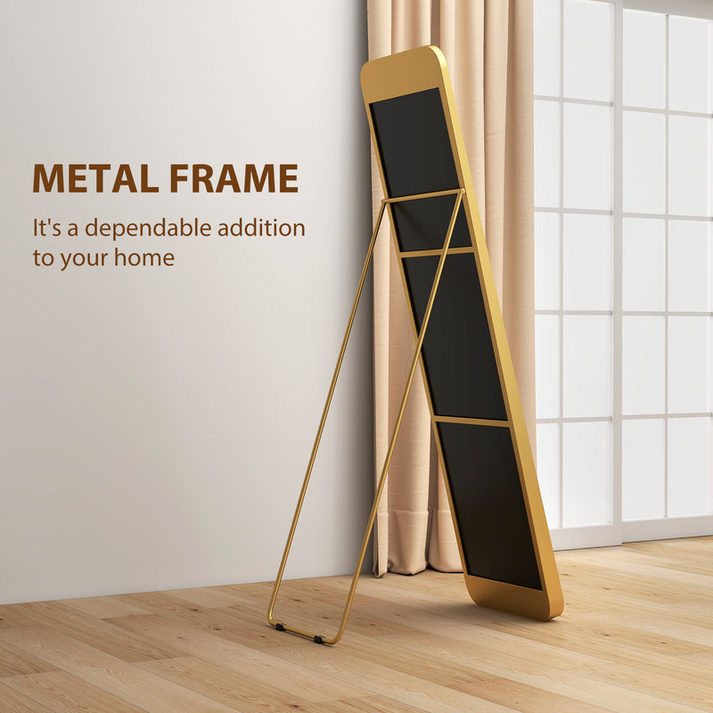 Full Length Rectangular Wall Mirror 40 x 160 cm Ideal for Bedroom or Hallway, Gold