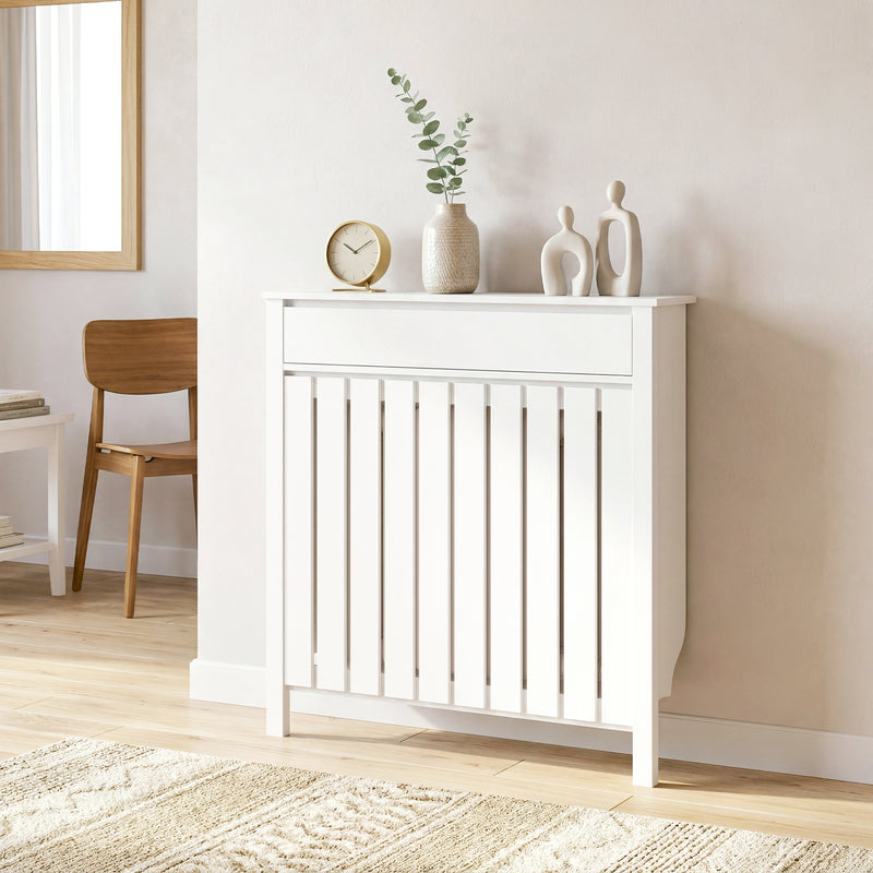 Radiator Cover with Storage Drawer for Hallway Safety and Organisation White Homcom