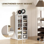 CD Storage Shelves Set of 2 with Adjustable Compartments for Media Organisation White AOSOM