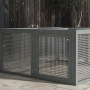 Wooden Folding Rabbit Hutch for 2 to 3 Rabbits with Outdoor Run Space Grey AOSOM