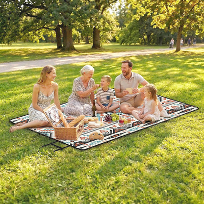 Camping Mat for 4 People Waterproof and Padded for Picnics and Outdoor Use Colourful AOSOM