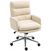 Cream White Sherpa Fleece Swivel Office Chair with Adjustable Height 91-99 cm by HOMCOM