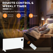 2000W Electric Convector Heater With Thermostat And Timer For Home Or Office Use White