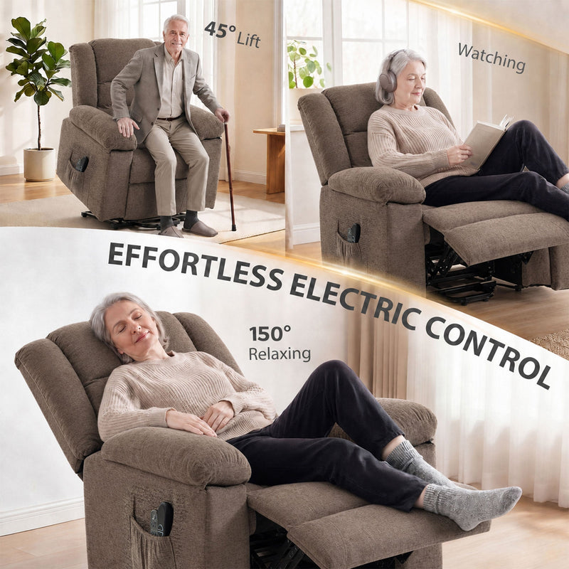 Lift, watching and relaxing positions of the electric riser recliner